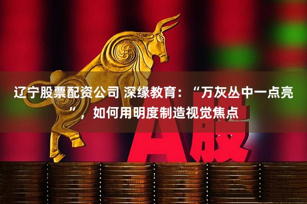 辽宁股票配资公司 深缘教育：“万灰丛中一点亮”，如何用明度制造视觉焦点